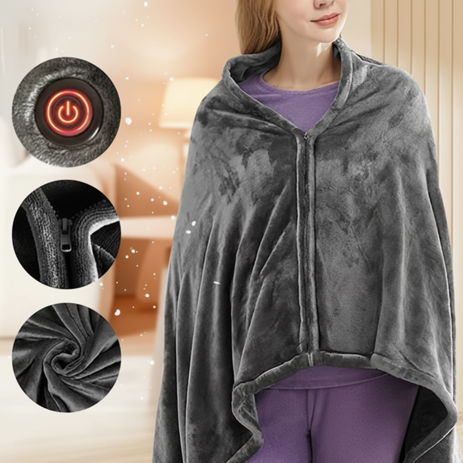 HeatPro™ | Elektrische Kuscheldecke mit USB-Heizfunktion